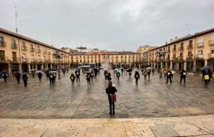Concentración peluquerías Plaza Mayor de Palencia 20-01-2021