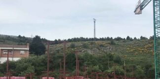 Imagen de una construcción de viviendas en Aguilar de Campoo.