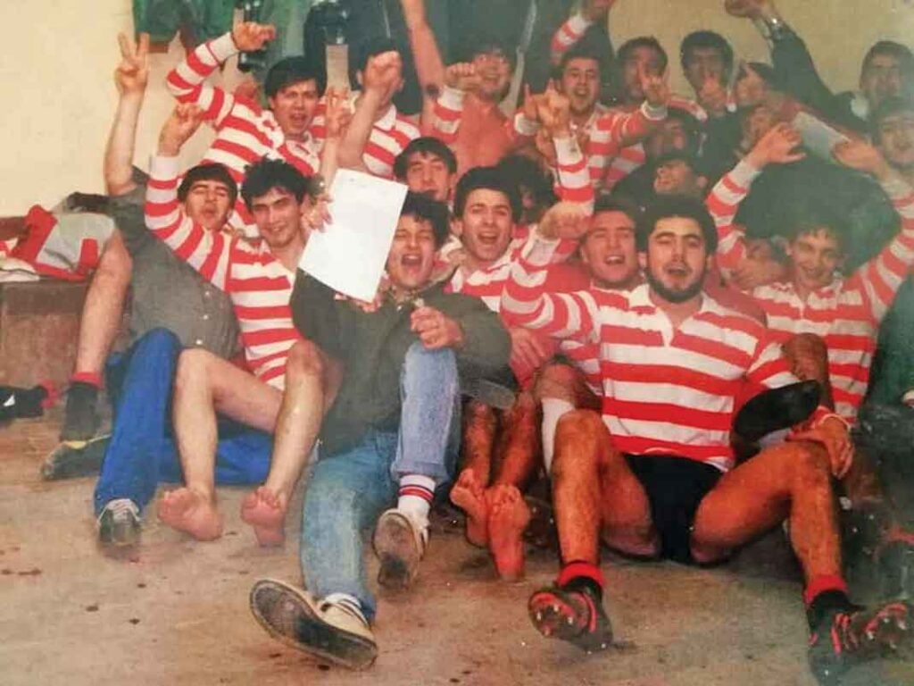 Foto del primer año de rugby en Palencia, temporada 1987/88.