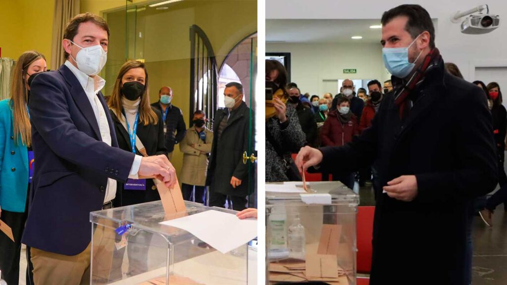 elecciones castilla y leon 2022 ELECCIONES EN CASTILLA Y LEON MAÑUECO TUDANCA VOTANDO