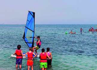 Imagen de una de las actividades del campamento marítimo de la Diputación en ediciones anteriores.