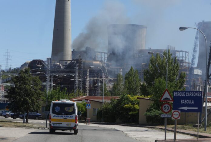 incendio central térmica Cubillos del Sil (León)