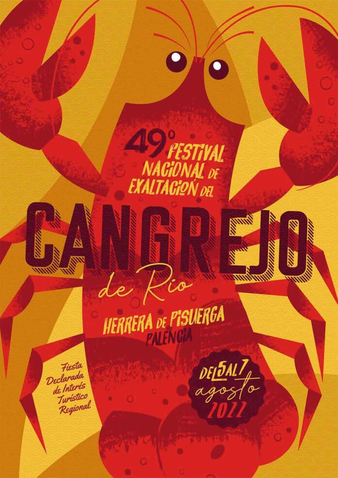 Cartel fiestas Herrera de Pisuerga Cangrejo 2022