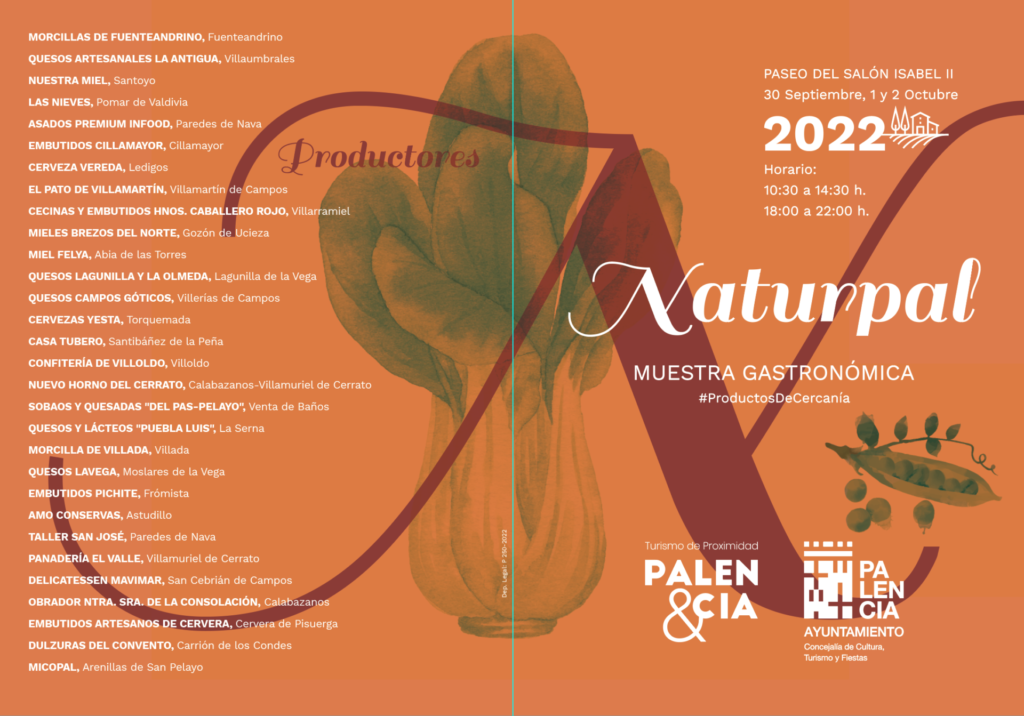 Listado de productores participantes en Naturpal 2022.