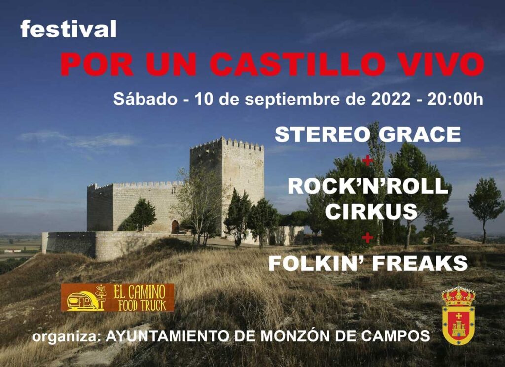 Cartel del festival Por un Castillo Vivo en Monzón de Campos 2022