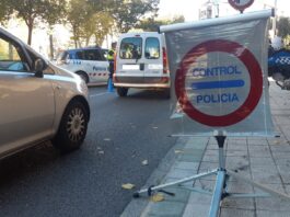 Un control de la Policía Local de Palencia.