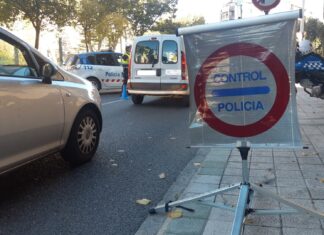 Un control de la Policía Local de Palencia.