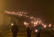 Procesión de las antorchas de Santa Bárbara en Vallejo de Orbó