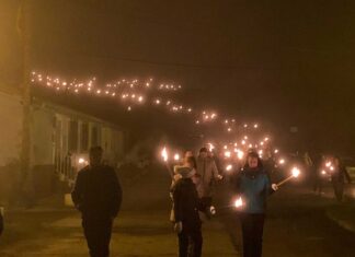 Procesión de las antorchas de Santa Bárbara en Vallejo de Orbó