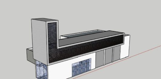 Fotomontaje del aspecto que tendrá la fachada trasera del Parque de Aguilar extraído del proyecto.