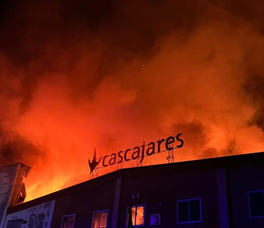 Imagen del incendio de Cascajares - Fuente: empresa Cascajares