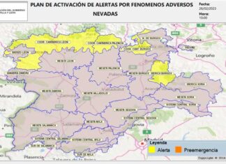 Previsión nevadas domingo 26 de febrero en Palencia