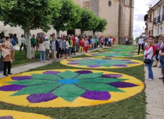 Alfombra Floral en el Corpus de Carrión de los Condes 2022 - Foto Ayuntamiento de Carrión