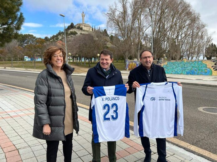 Mañueco respalda la candidatura de Polanco a la alcaldía de Palencia en un lugar emblemático de la capital como es el Cristo del Otero