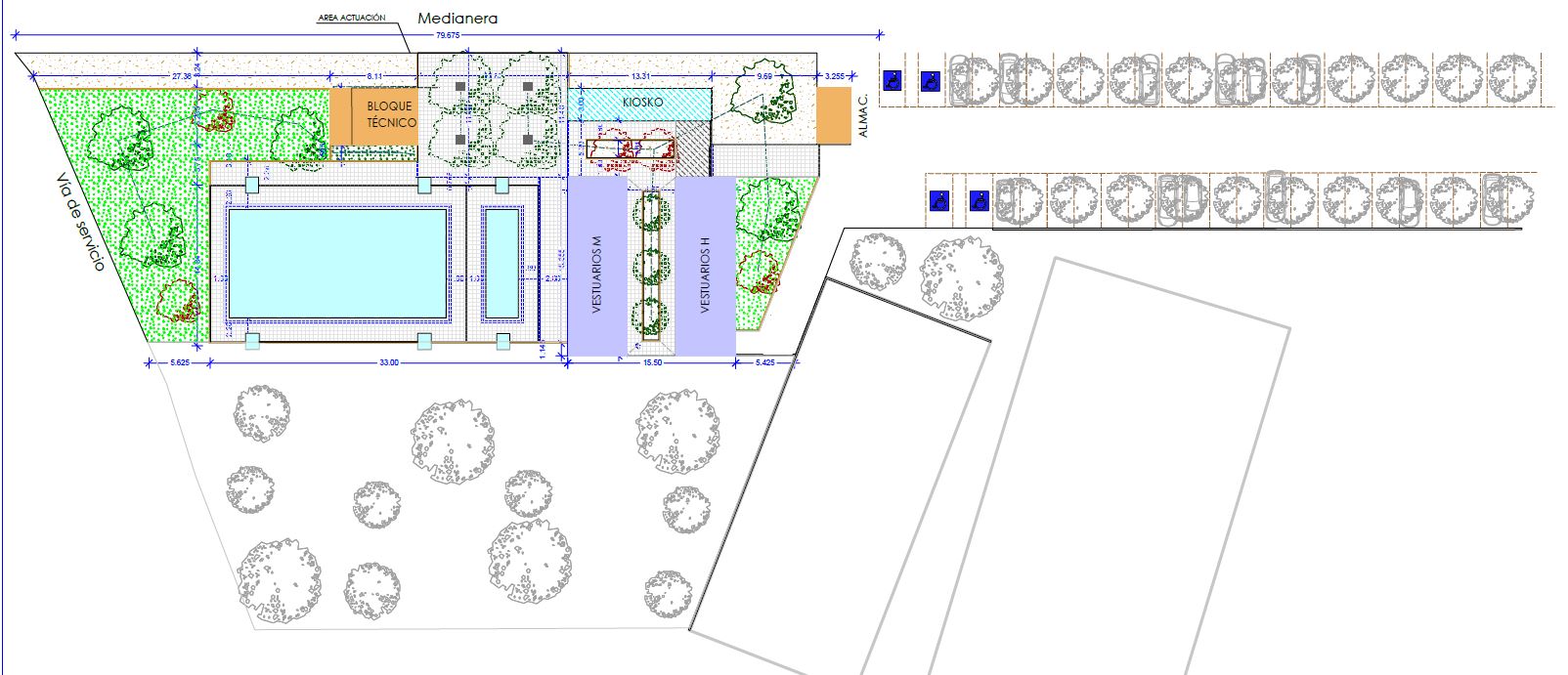 diseño de las futuras piscinas de Fuentes de Valdepero según el proyecto de la arquitecta Vanesa Ezquerra