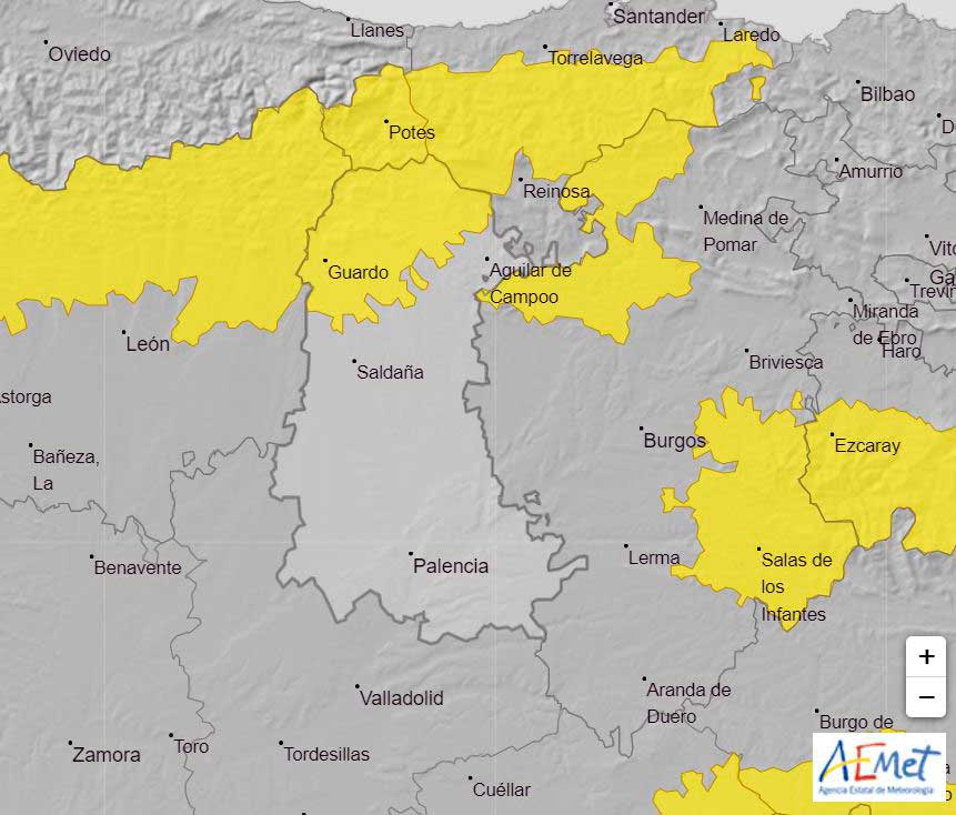 Previsión nevadas domingo 26 de febrero en Palencia