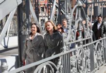 Ministra de Educación y portavoz de la Comisión Ejecutiva Fed. del PSOE, Pilar Alegría,y el secretario autonómico socialista, Luis Tudanca, participan en la presentación de la candidata a la Alcaldía de Palencia, Miriam Andrés. Brágimo ICAL 2