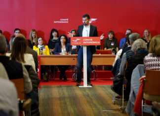 Luis Tudanca en la reunión del Comité Autonómico del PSOE de Castilla y León