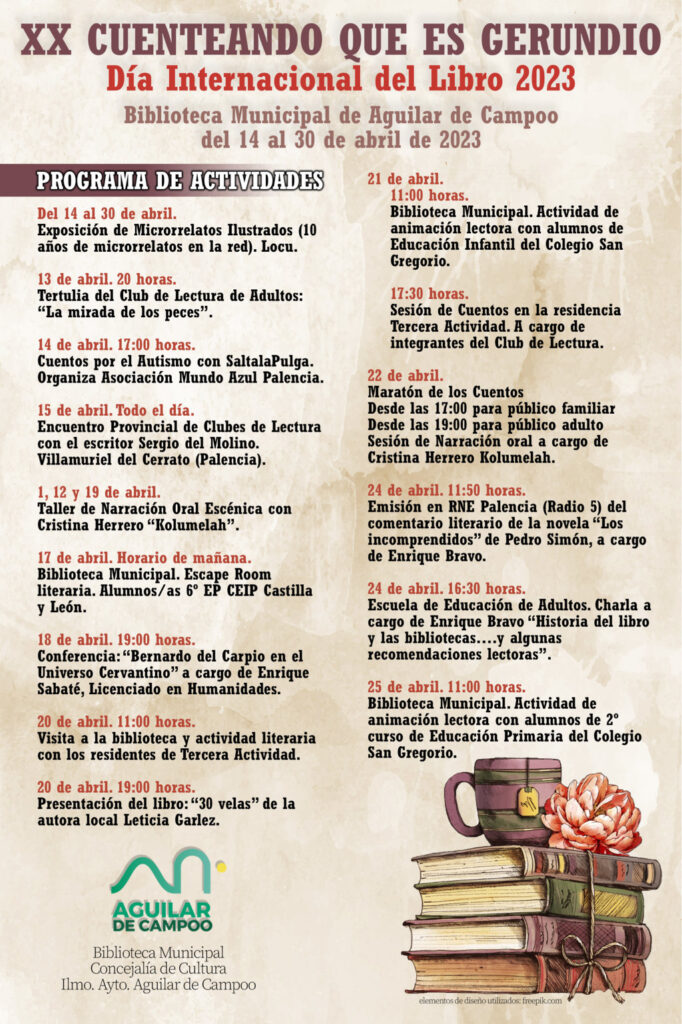 Programa XX cuenteando que es gerundio del día del libro de Aguilar de Campoo