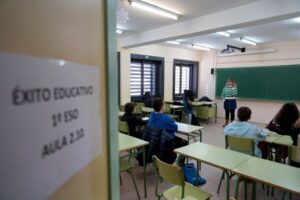 Éxito educativo. Aula de clases de refuerzo