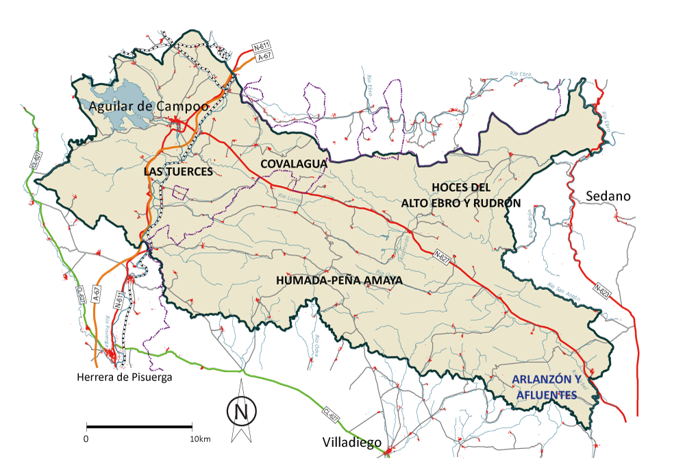 Mapa Geoparque de Las Loras - Fuente ARGEOL