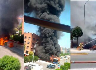 Arde un autobús de Auvasa en Covaresa, sin causar daños personales a los cuatro pasajeros que transportaba