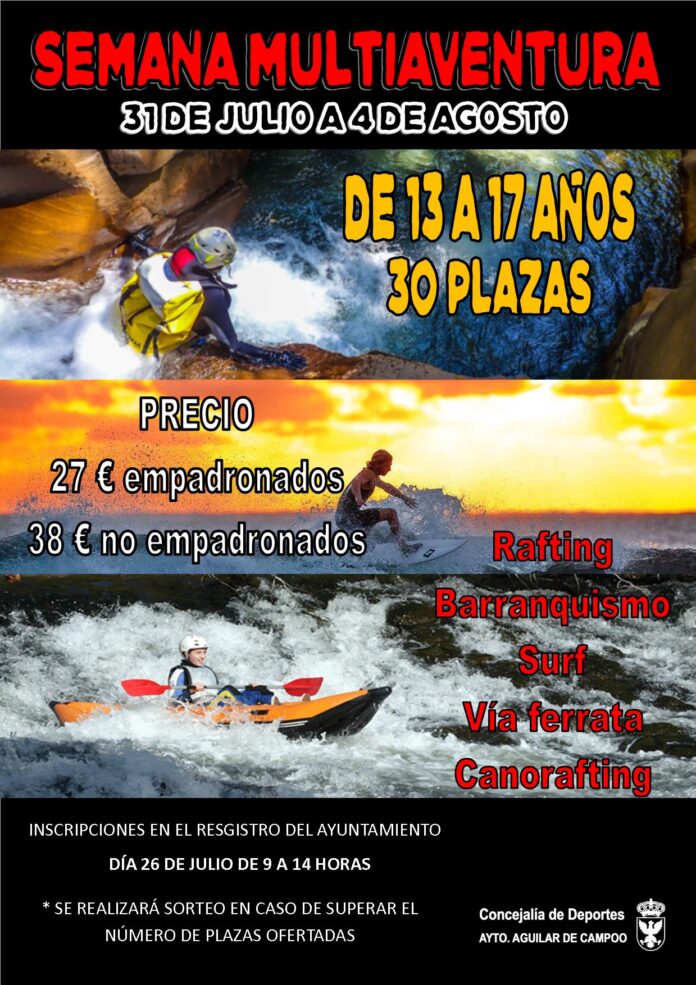 cartel semana multiaventura 23 Aguilar