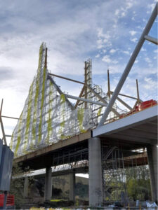 Obras de mantenimiento del puente de la A-231 a la altura de Carrión de los Condes (Palencia)