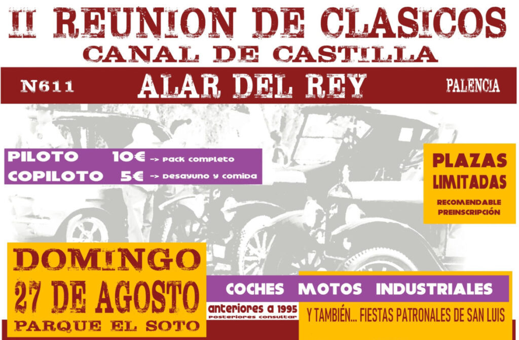 Reunión de coches clásicos Canal de Castilla en Alar del Rey