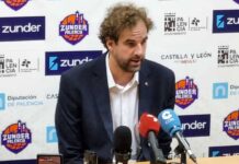 Declaraciones de Roger Grimau, entrenador del Barça Baloncesto en Palencia