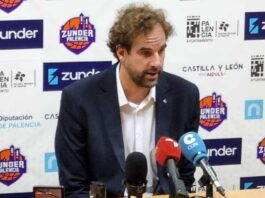 Declaraciones de Roger Grimau, entrenador del Barça Baloncesto en Palencia