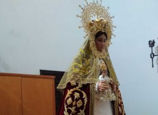 Trabajo de bordado de las monjas Carmelitas en Carrión de los Condes