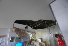 Desprendimiento de techo en el Hospital Río Carrión