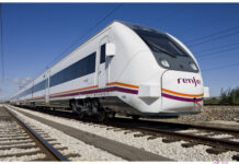 Modelo de tren de Media Distancia con el que se prestan los servicio de Proximidad entre Palencia y Valladolid.