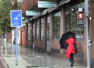 Viento y lluvia en Palencia