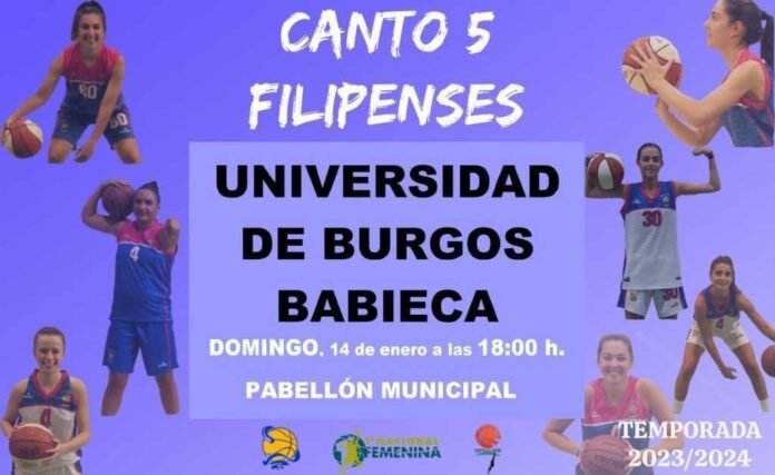 Cartel del partido de Canto 5 Filipenses frente a Babieca Burgos