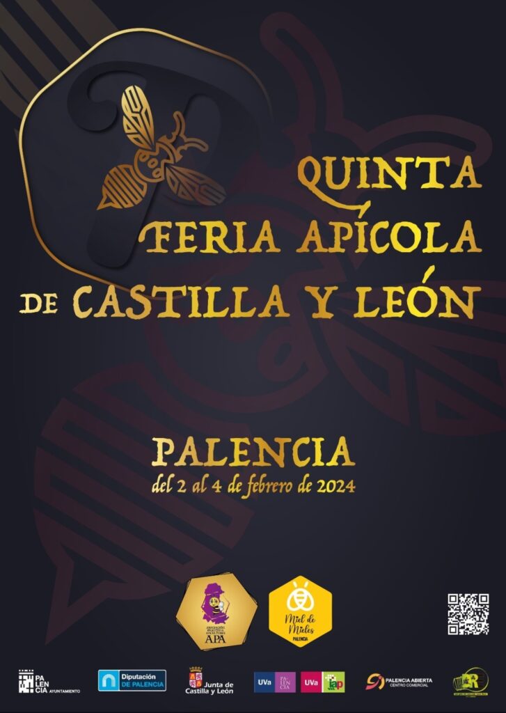 Cartel de la V Feria Apícola de Castilla y León que se celebra en Palencia