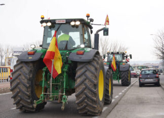 tractorada palencia protestas huelga agricultores manifestación ganaderos febrero 2024