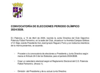 Calendario electoral Palencia FF