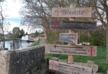 Canal de castilla y Camino de Santiago a su paso por Frómista