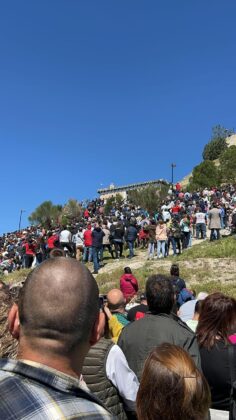 Pedrea del Pan y el Queso en Palencia, con motivo de las fiestas de Santo Toribio del barrio de El Cristo.