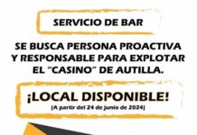 Cartel responsable bar Autilla del Pino El Casino