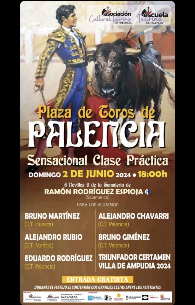 Cartel clase práctica novillada en Palencia