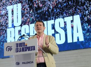 Alfonso Mañueco en su Mitin de campaña de Palencia