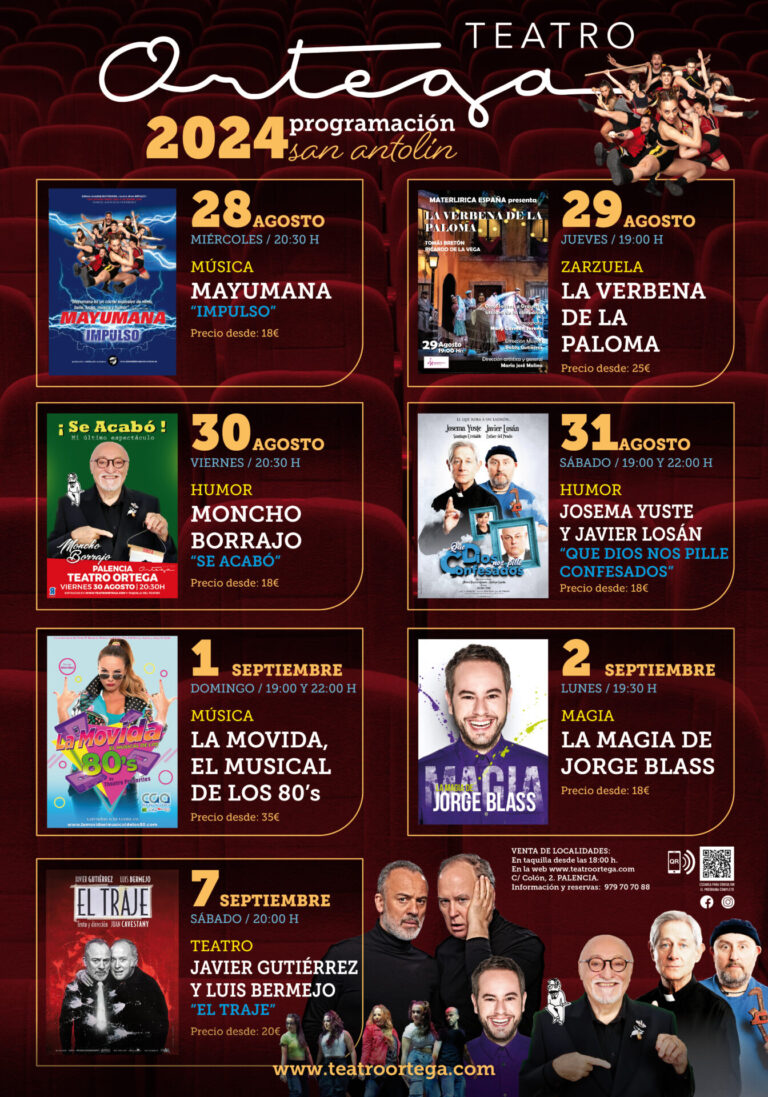 Cartel Programación Teatro Ortega San Antolín 2024