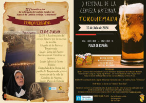 Carteles de la XV escenificación de la llegada del cortejo fúnebre de Juana La Loca y Felipe El Hermoso y el X festival de cerveza Artesana