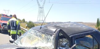 Imagen del accidente de tráfico en Aguilar de Campoo