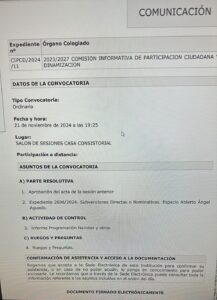 Acta del pleno navideño de Villamuriel de Cerrato