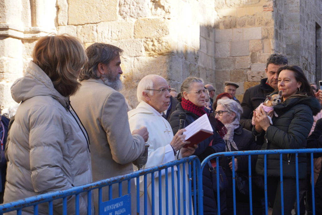 Bendición de los animales cpn motivo de San Antón Abad, en la iglesia de San Miguel