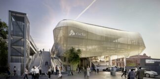 El ministro de Transportes y Movilidad Sostenible, Óscar Puente, presenta el proyecto de la nueva estación de tren de Valladolid Campo Grande. Al acto asiste el consejero de Movilidad y Transformación Digital de la Junta, José Luis Sanz Merino.